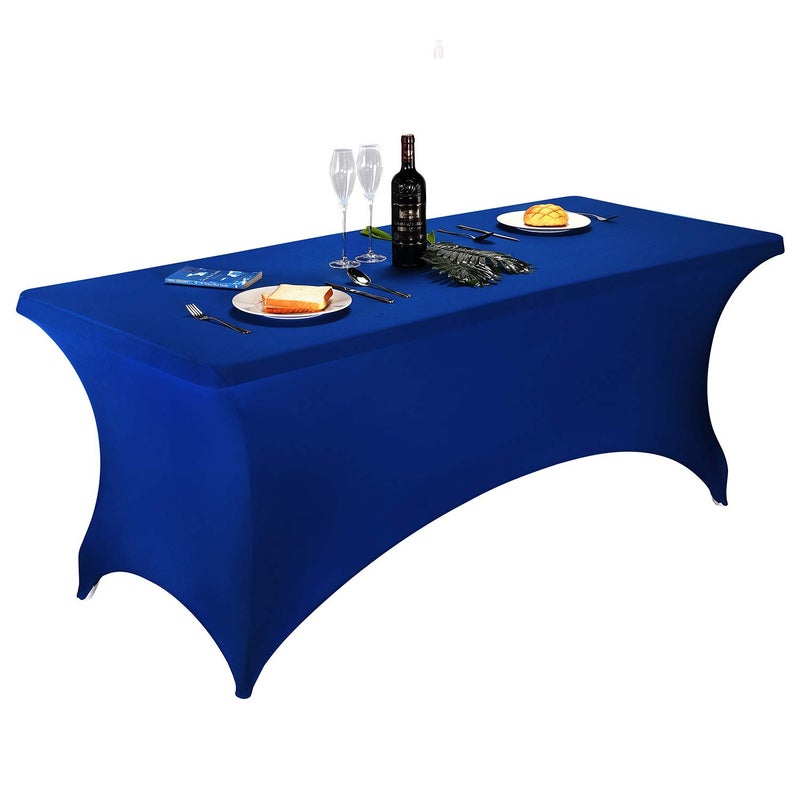 LZY Spandex Fitted Stretch Table Cover for 6 ft or 4ft or 8ft Folding Table, Rectangular Cocktail Tablecloth, Perfect for Party or Banquet - Image 1